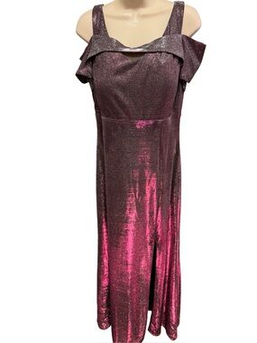 1581 / NW Nightway Long Formal Sparkly Cold Shoulder Dress Women’s Size 12
